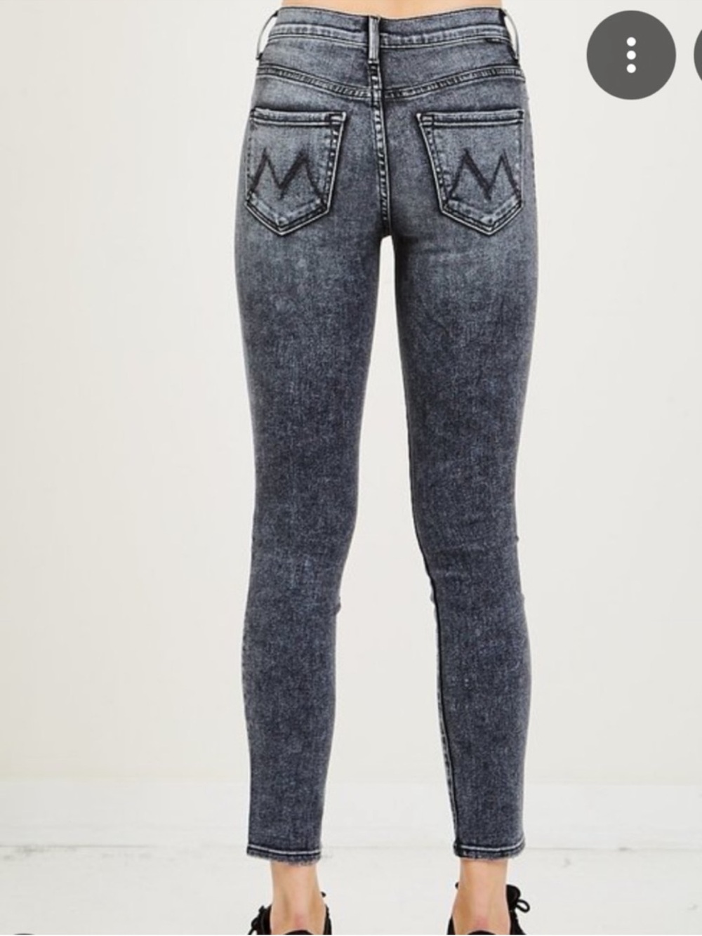MOTHER The Stunner Jeans Train Stops Gray High Rise Slim Straight Crop 24 - Picture 3 of 7